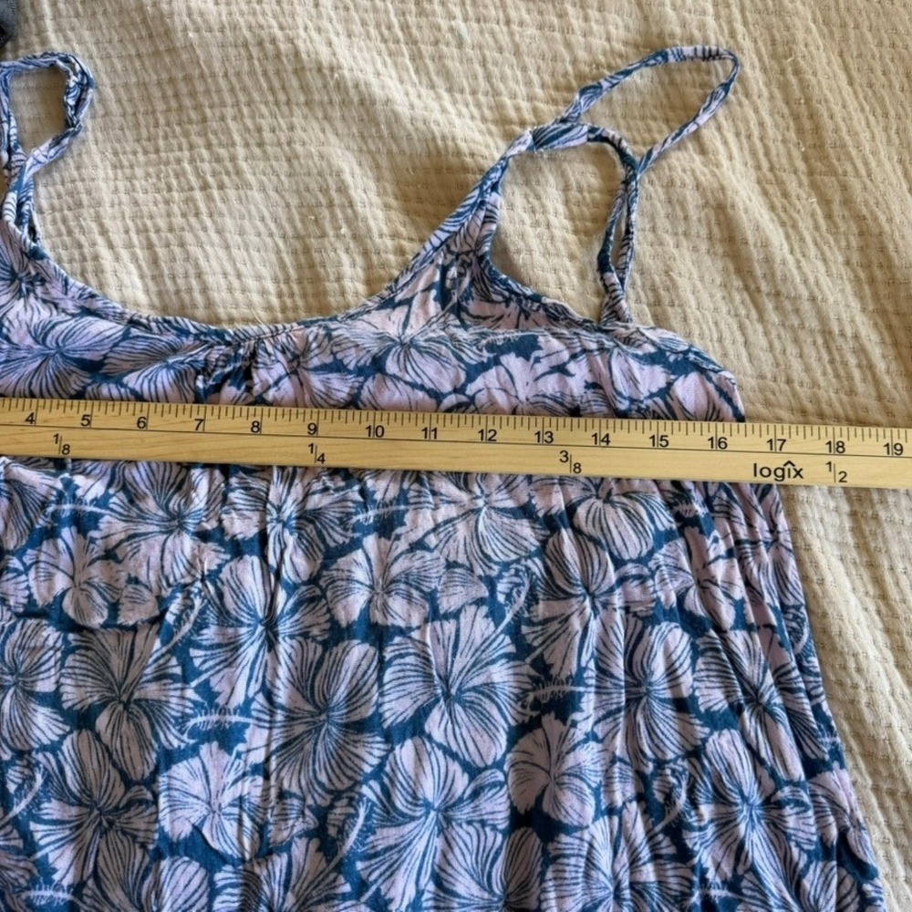 Hawaii Cami Dress Women S Blue Pink Hibiscus Floral Rayon Adjustable Strap - Picture 4 of 12